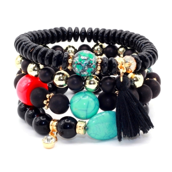 4 Boho bracelets Multicolor - Picture 1 of 5